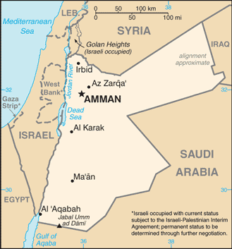 Map of Jordan