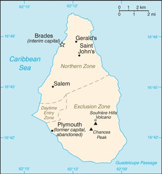 Map of Montserrat